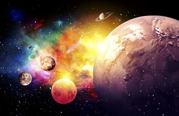 Wall Mural - planets galaxy, the over light - elements of this image furnished by nasa
