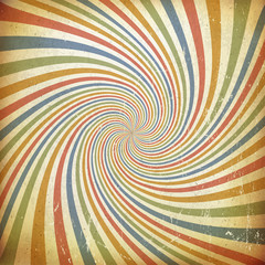 Poster - Sunburst colorful vintage background. Old paper texture