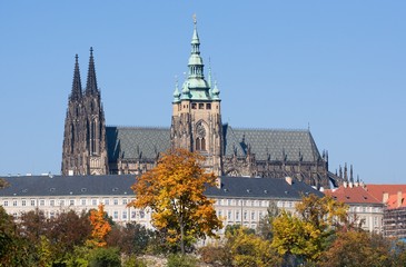 Wall Mural - Prague castle from hill Petrin, Prague, Czech republic