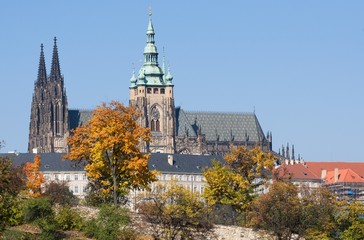 Wall Mural - Prague castle from hill Petrin, Prague, Czech republic