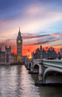 Sonnenuntergang über dem Big Ben in London