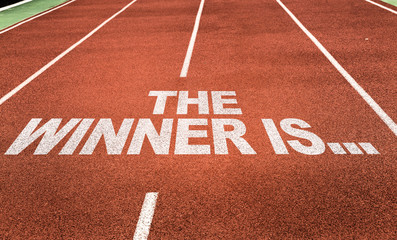 Wall Mural - the winner is... written on running track