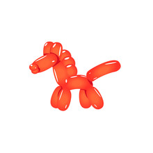 Red Balloon Horse