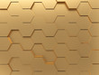 Gold Abstract Hexagon 3D-Render Background