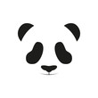 Baby panda face logo template. Baby panda face icon. Baby panda. Asian bear. Cute panda. Positive panda. Isolated panda head on white background. Panda head silhouette