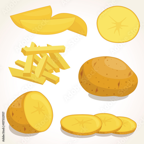 Cuadros en Lienzo Potatoes vector illustration isolated on background