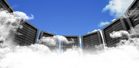 Poster - Composite image of server room