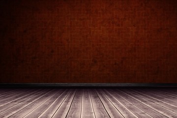 Poster - Composite image of high angle view of gray hardwood floor