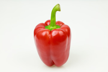 Wall Mural - Red bell pepper, on white background.