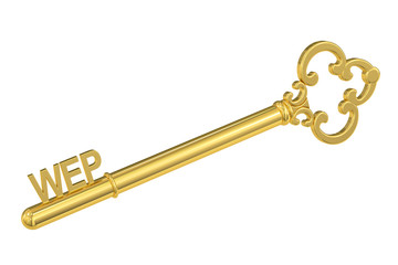 Poster - wep concept with golden key, 3d rendering
