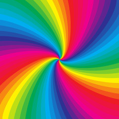 Wall Mural - Rainbow colorful spiral background, Vector illustration