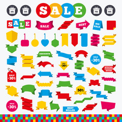 Poster - sale gift box tag icons. discount symbols.