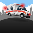 ambulance speeding ,vector cartoon