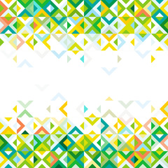 Wall Mural - abstract strip of colorful mosaic mix geometric pattern design on below and top part and space for t