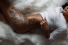 Beautiful Female Sexy Body With A Stylish Vintage Tattoo