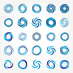 Wall Mural - blue twirl circles