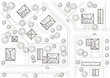 Linear architectural sketch general plan of village