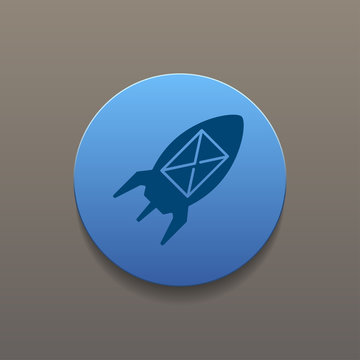 Illustration rocket with an icon.