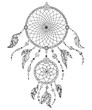 © Tamiris - Hand drawn illustration of american indian tribal dream catcher
