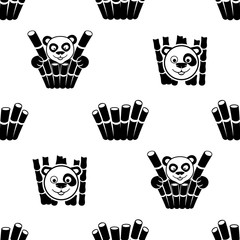 Sticker - Panda and bamboo.