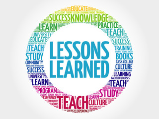 Wall Mural - lessons learned word cloud, education concept