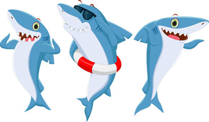 happy shark cartoon