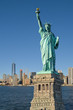 Statue of Liberty and Manhattah skyline.