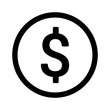 American dollar payment symbol line art icon for apps and websites