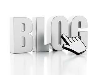 Poster - 3D Word blog with mouse cursor