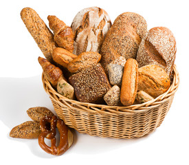 Wall Mural - Bread in a big basket