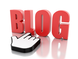 Poster - 3D Word blog with mouse cursor