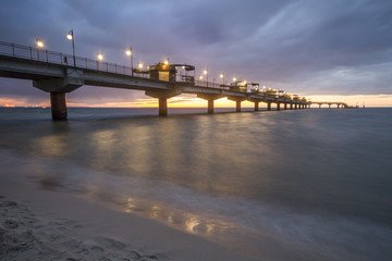 Wall Mural - sunset over the sea beach