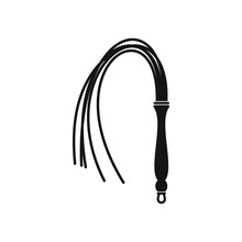Leather whip icon, simple style