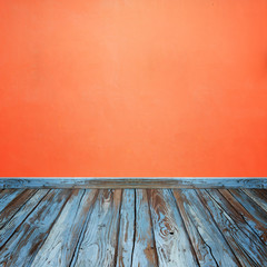 Canvas Print - room interior with concrete wall and wood floor