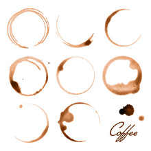 Vector Illustration Of Coffee Cup Stains
