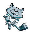 Cat hockey player