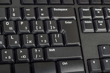 Poster - Electronic collection - black computer keyboard with key enter