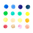 Collection of vector watercolor dots (circles) for design