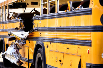 Wall Mural - School Bus accident damage EMS Fire response