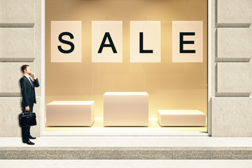 Sale concept with businessman