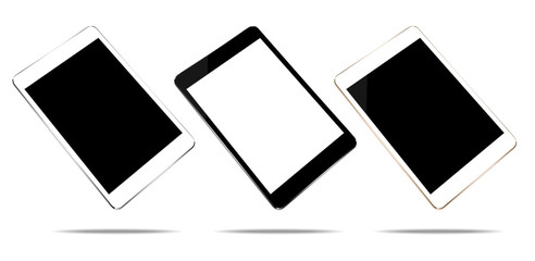 Poster - mock up tablet 3 color set isolated on white vector design