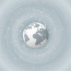 Poster - Concept Earth Planet Design for Technology Futuristic Poster or Flyers