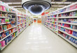 CCTV and blurred supermarket