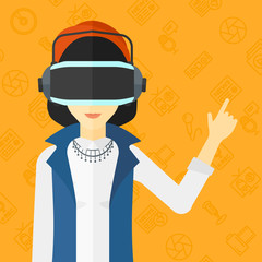 Sticker - Woman wearing virtual reality headset