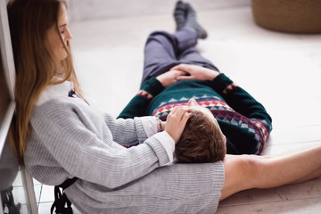 Loving young couple relaxing