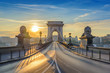 Chain Bridge when sunrise, Budapest, Hungary