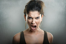 Rage Scream Of Angry Hateful Woman