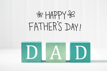 Wall Mural - Fathers Day message with wooden blocks