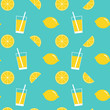 lemon and lemonade seamless pattern background