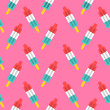 Retro Rocket Popsicle Seamless Pattern